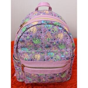 NWT BB Wild Pink Gold Vegan Leather Misprint Cottagecore Kitty Backpack Purse